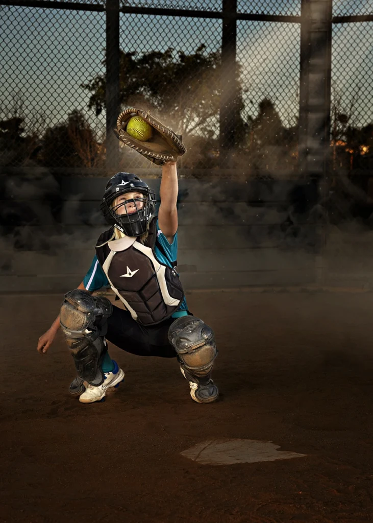 Sports Rock Media Photography: Baseball catcher catching the ball.