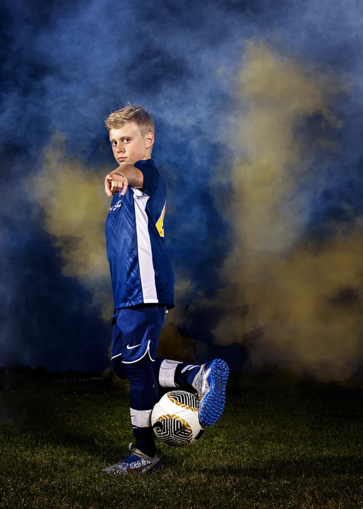 Sports Rock Media Photography: Soccer player pointing.